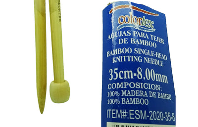 Agujas de bamboo 35 cm para tejido y crochet