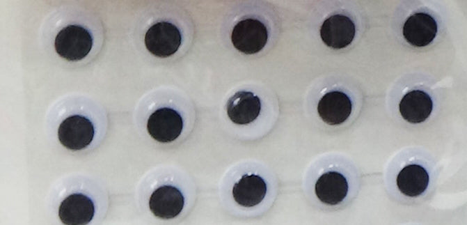 bolsa 30 pares de ojos de seguridad negros de 8 mm para amigurumis
